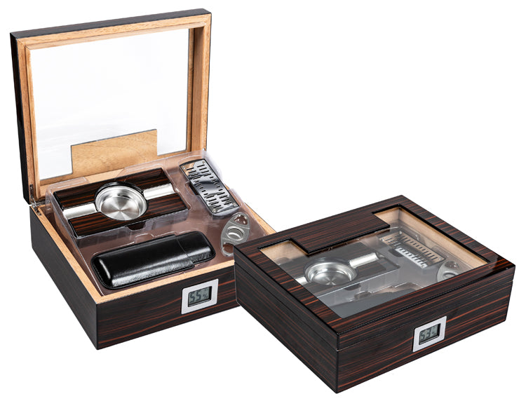 Kensington cherry ebony cigar humidor gift set