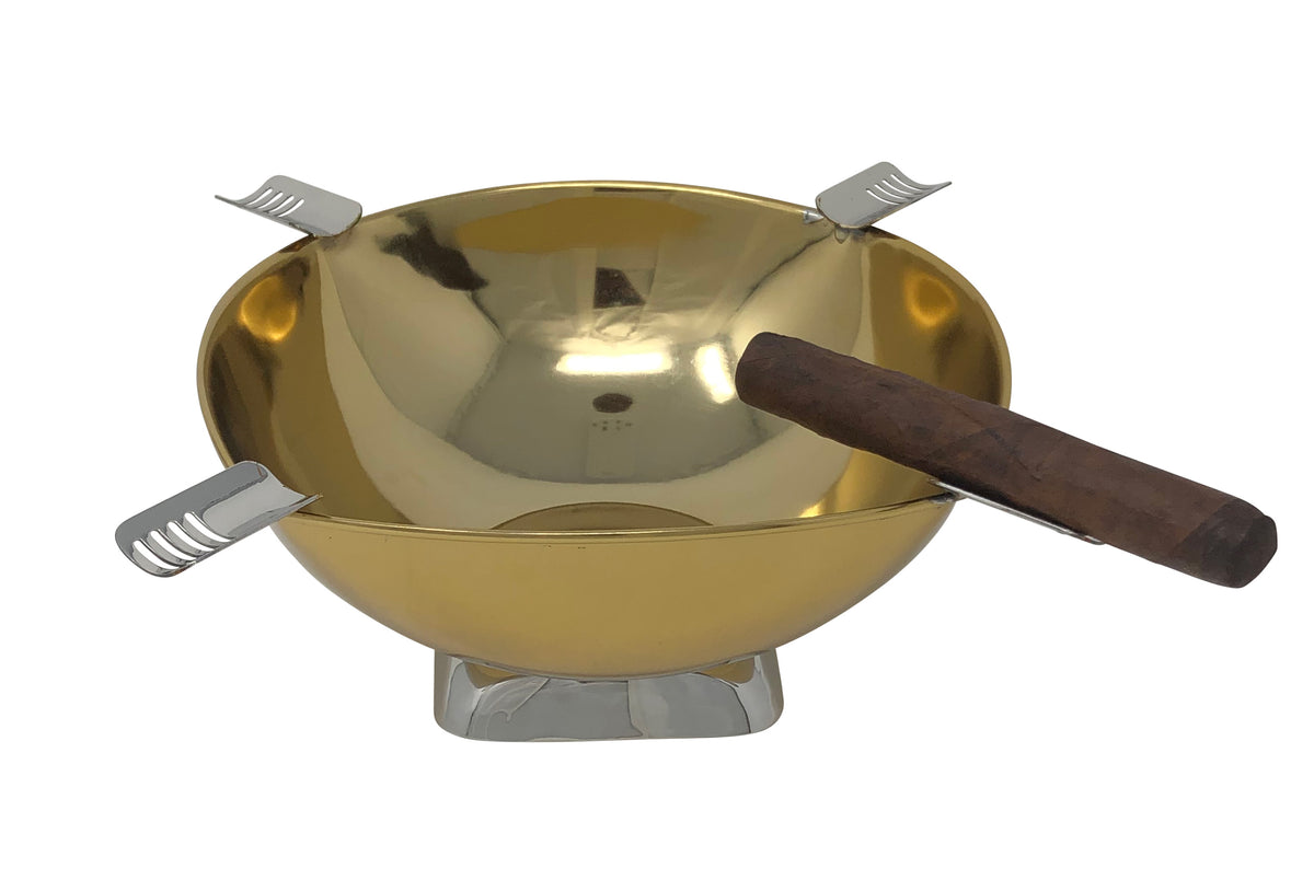 Smokin Ash Quadrangle Ashtray - Tabletop / Polished Gold