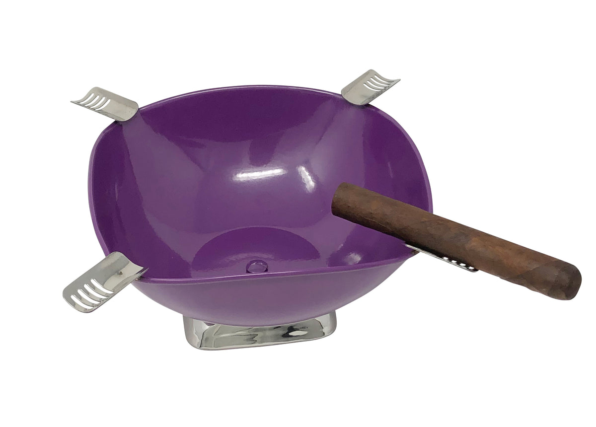 Smokin Ash Quadrangle Ashtray - Tabletop / Gloss Metallic Purple