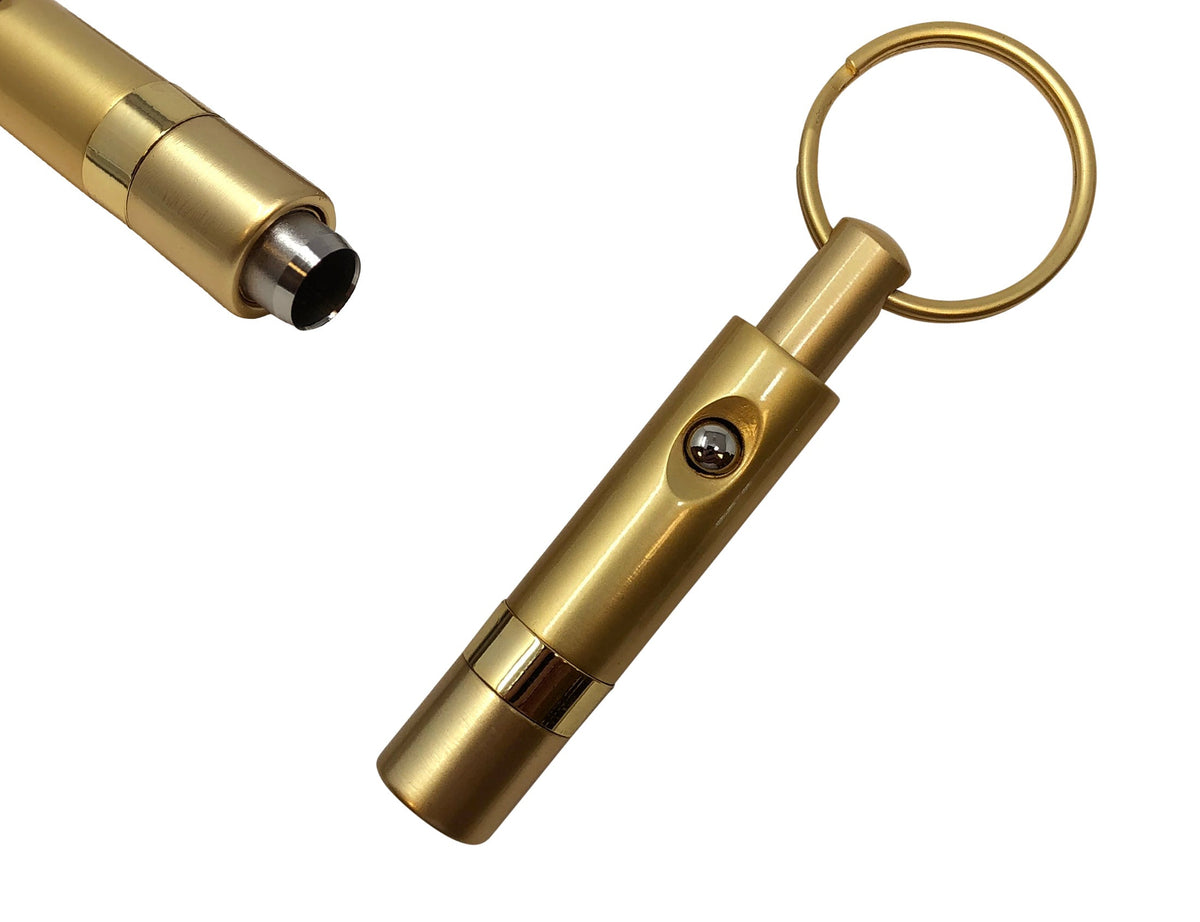 Retractable bullet cutter key chain, gold