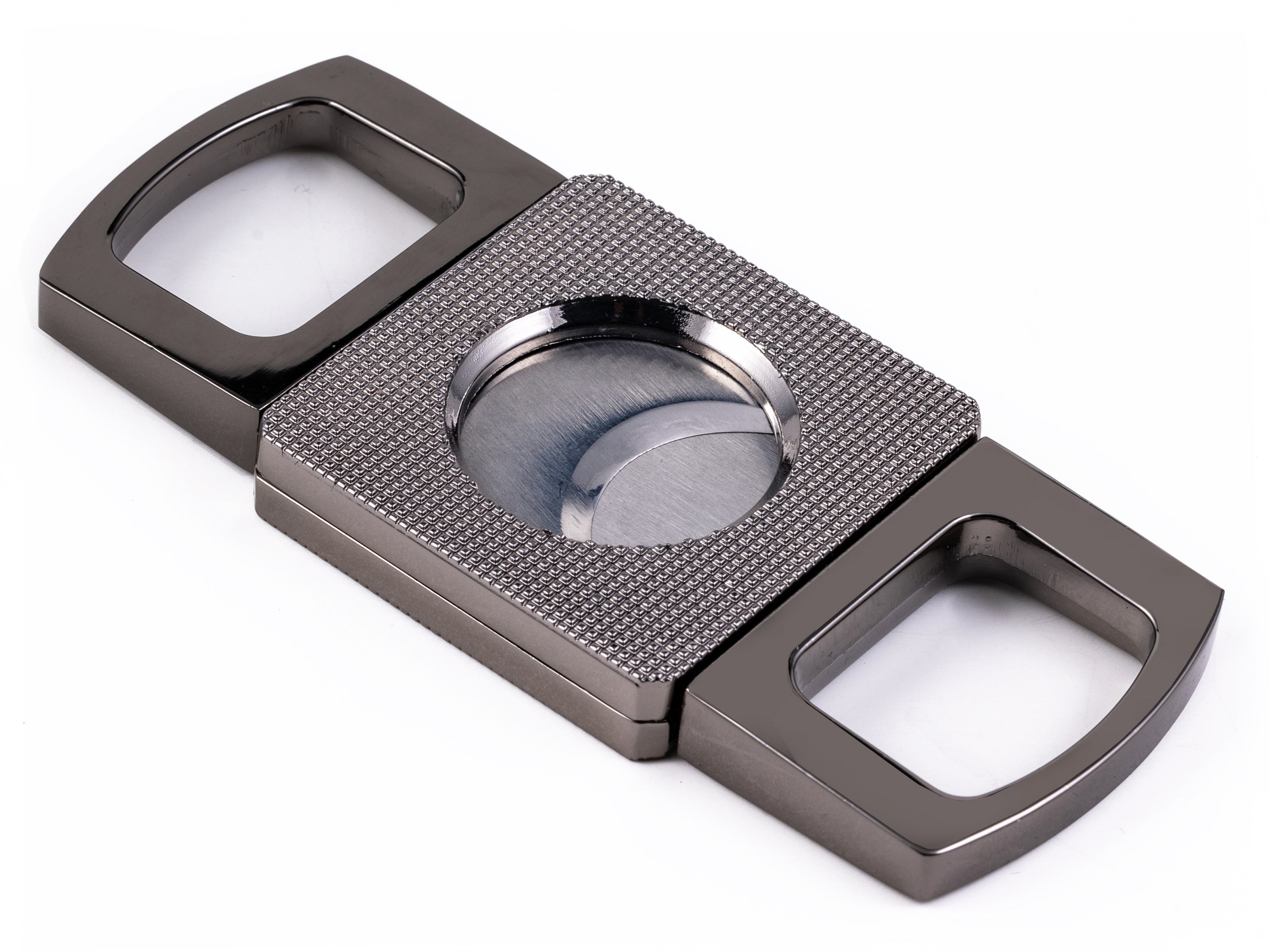 Gunmetal etched guillotine cigar cutter
