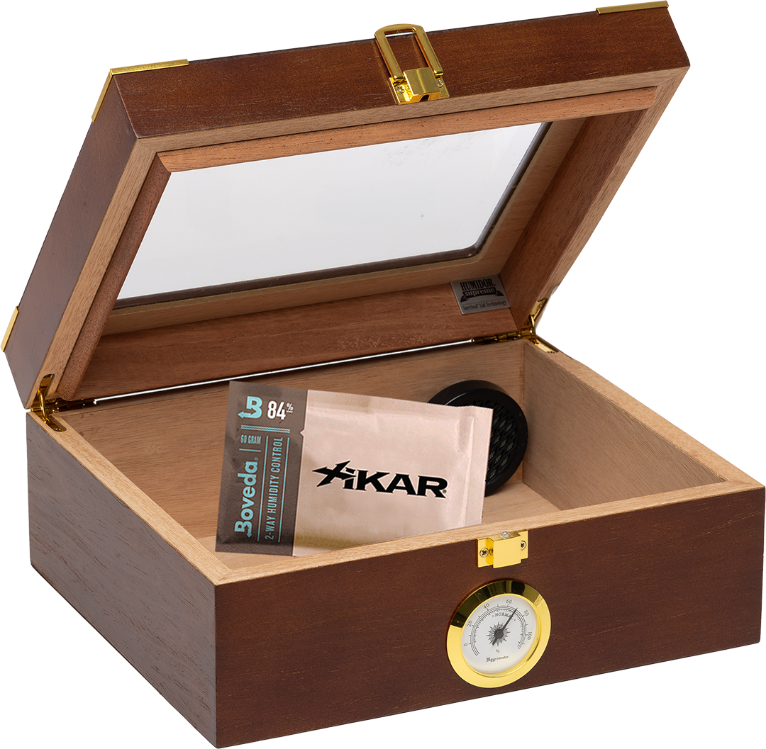 Humidor Supreme Capri Elegant Glass Top Humidor