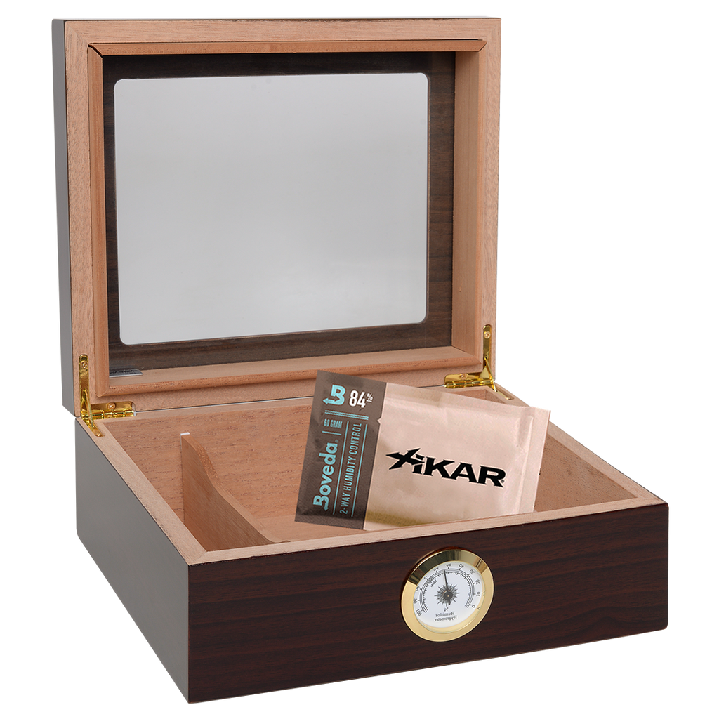 Humidor Supreme Capri Mahogany Glass Top Humidor