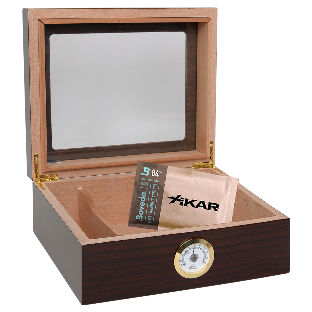 Humidor Supreme Capri Mahogany Glass Top Humidor