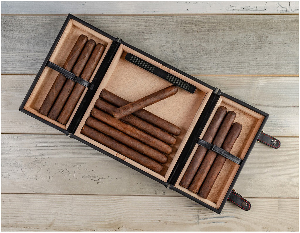 Prestige Augustus 20 Cigar Leather Travel Humidor