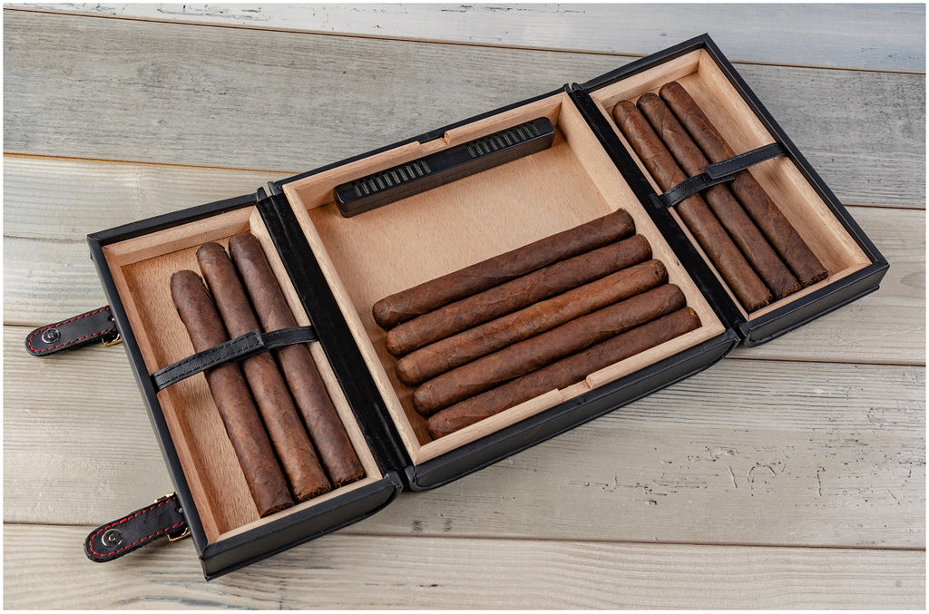 Prestige Augustus 20 Cigar Leather Travel Humidor