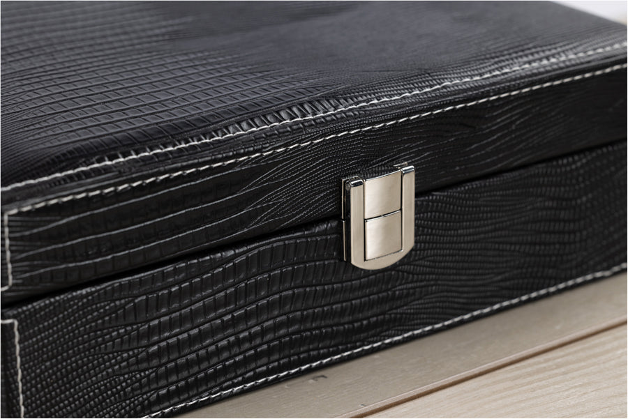 Prestige The Alligator Leather Humidor Gift Set - Black