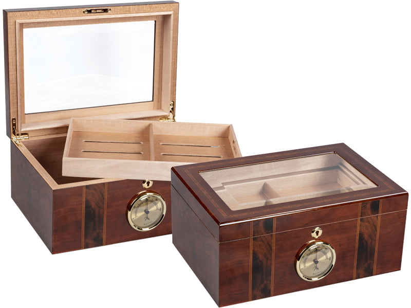 Ambassador 100 cigar glass top humidor