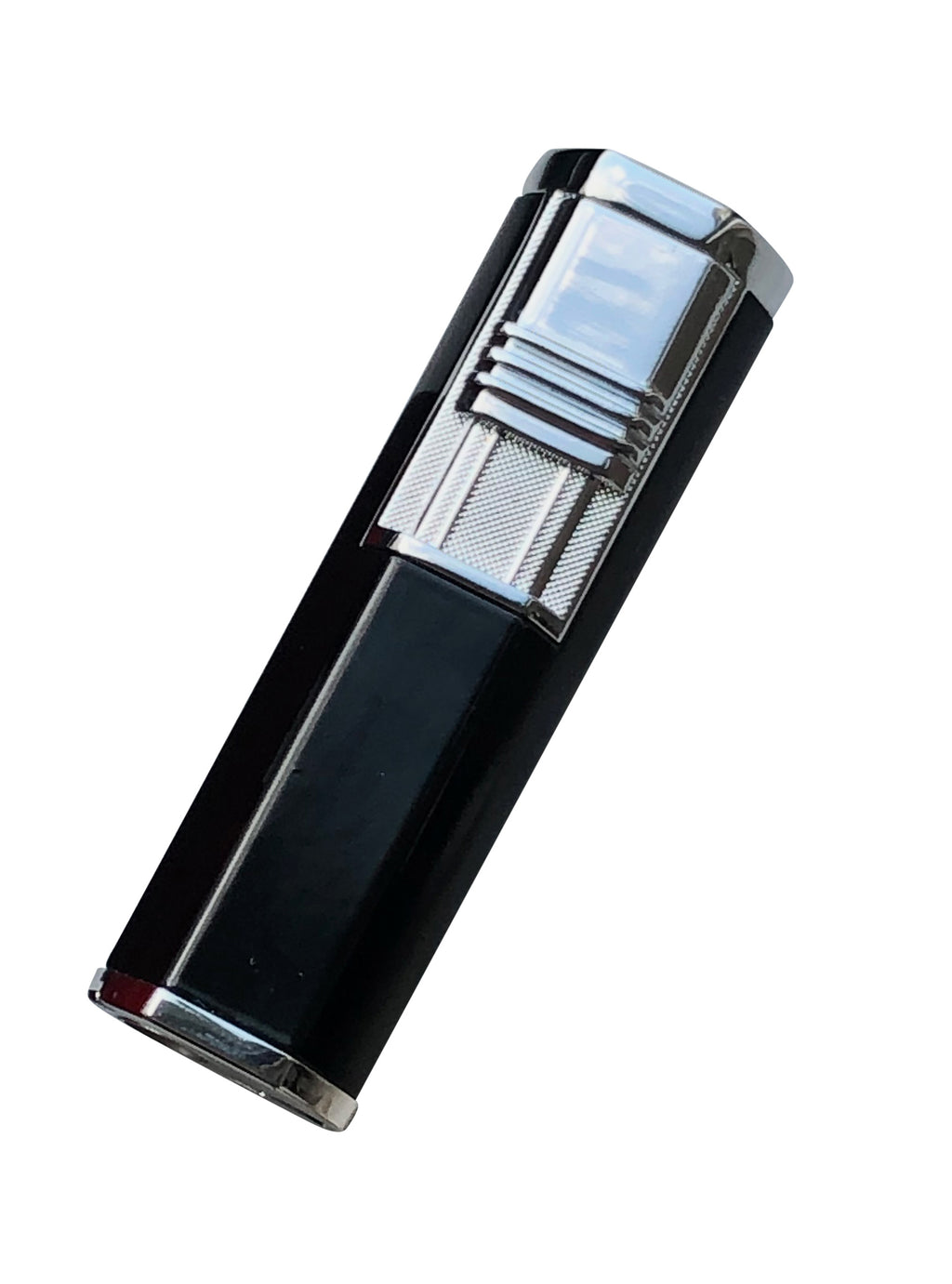 Prestige Apex Angled Dual Flame Torch Lighter with Punch Cutter - Black & Chrome