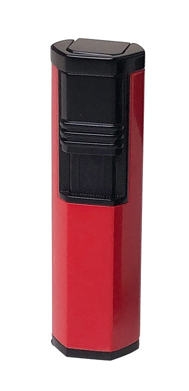Prestige Apex Angled Dual Flame Torch Lighter with Punch Cutter - Red & Black