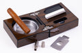 High-gloss walnut folding cigar ashtray set