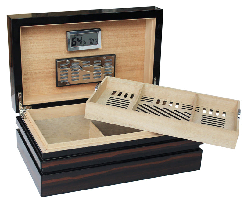 Prestige BastionBloc 120 Cigar Lacquer Humidor with Digital Hygrometer