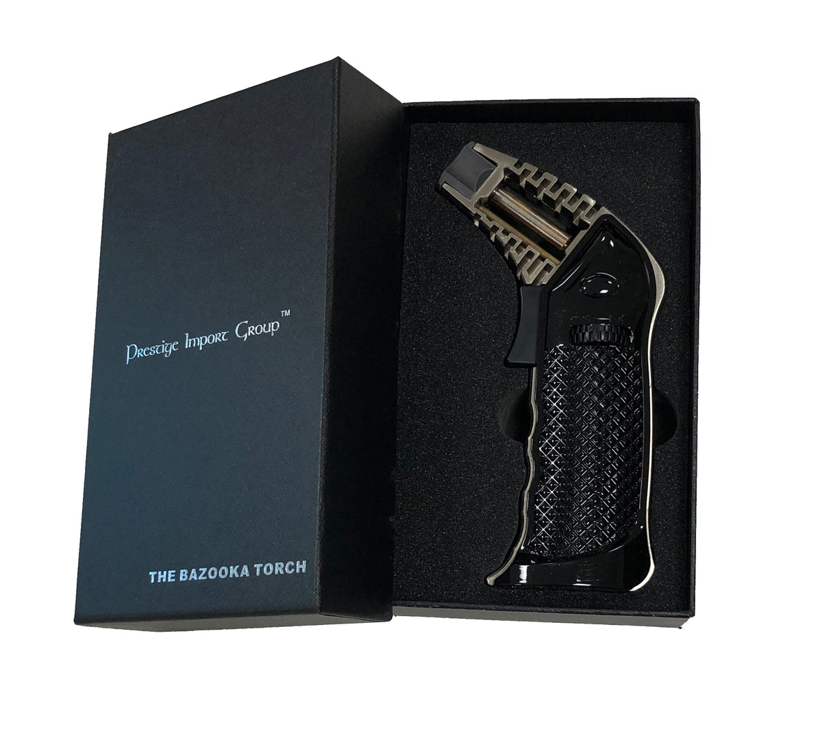 Prestige Bazooka Oversized Tabletop Pistol-Style Torch Lighter - Black
