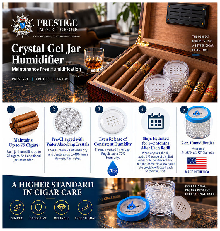 Prestige Humidifier Gel Jar for Cigar Humidors