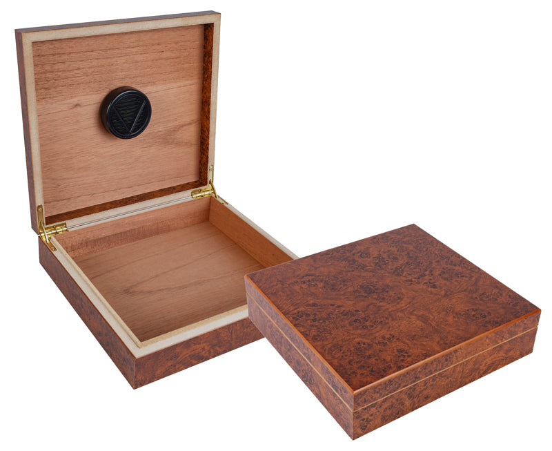 Chateau 20-count burl cigar humidor