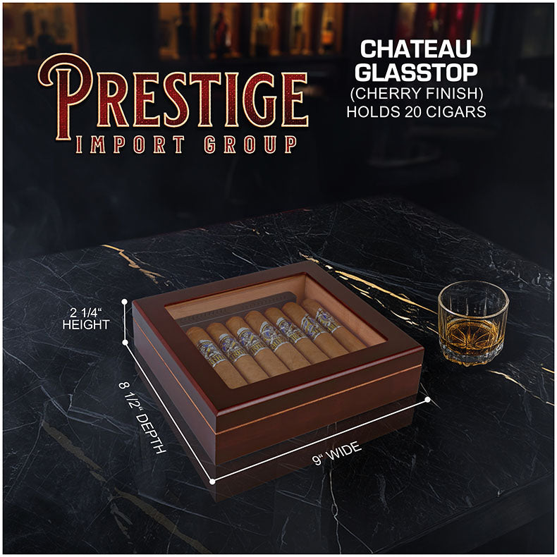 Chateau Glasstop Humidor — Cherry