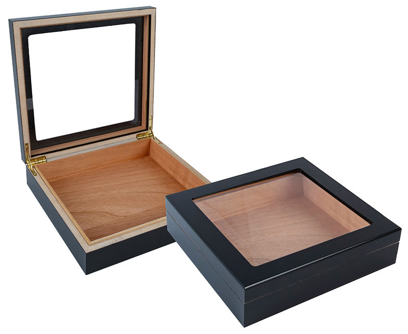 Chateau Glasstop Humidor — Black