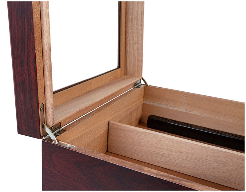 Prestige Chalet Glasstop Humidor with Accessory Drawers