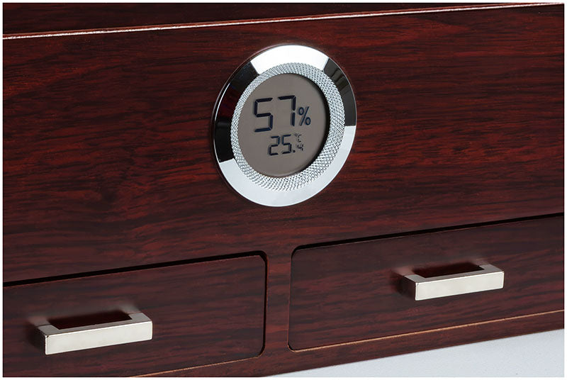 Prestige Chalet Glasstop Humidor with Accessory Drawers