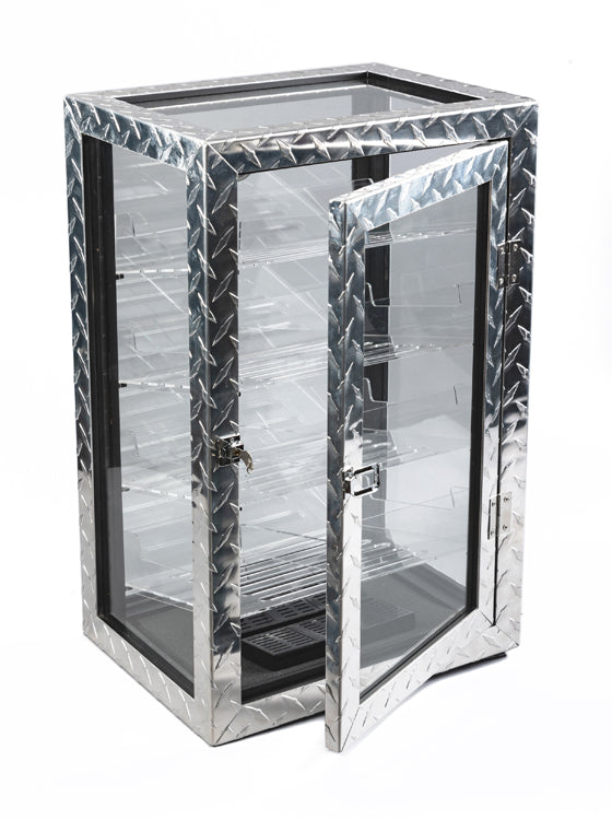 Prestige Diamond Plate 250 Cigar Glass Display Humidor
