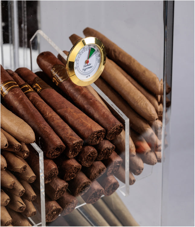 Prestige Franklin 150 Cigar Acrylic Countertop Display Humidor - Acrylic with Top