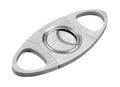 Silver double-blade guillotine cigar cutter