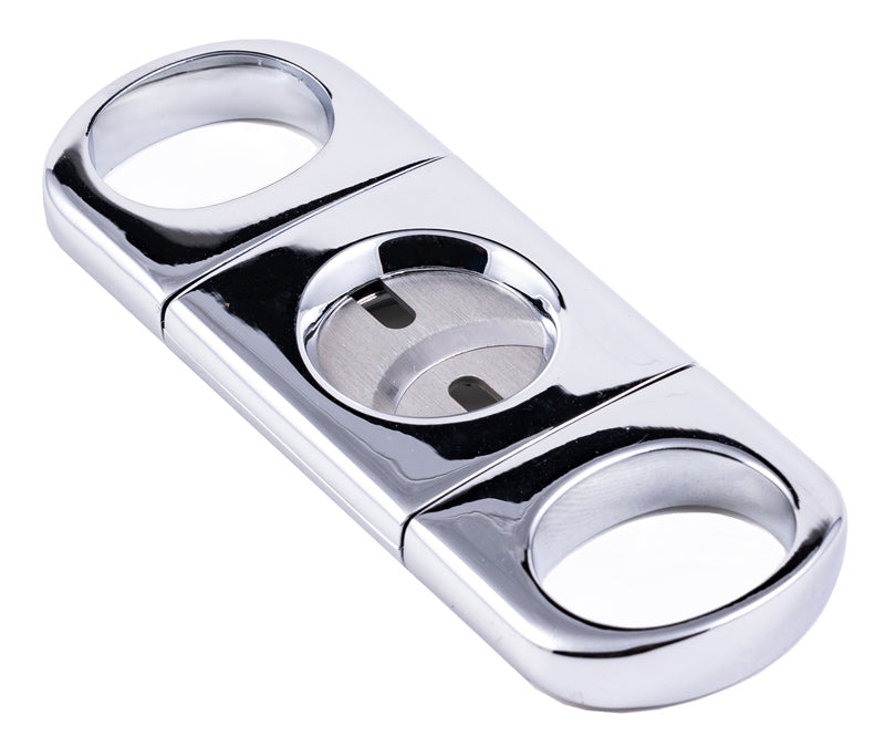 Heavy-bodied silver guillotine cigar cutter