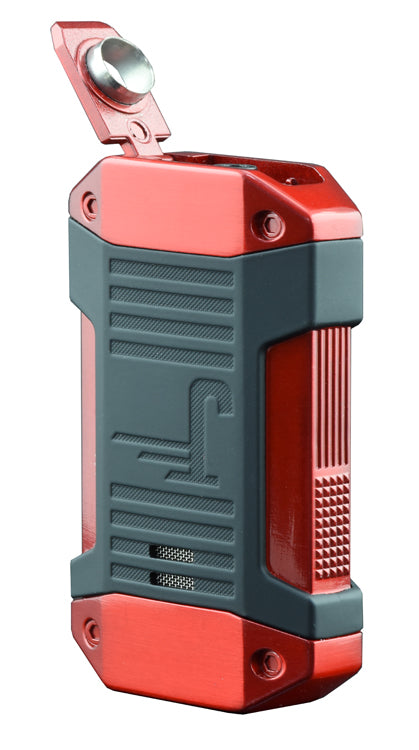 Prestige Galleon Triple-Flame Torch Lighter with Fold-Out Punch Cutter - Red