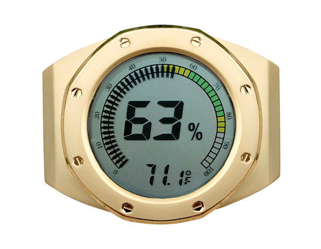 Prestige Watch Style Digital Cigar Hygrometer - Gold