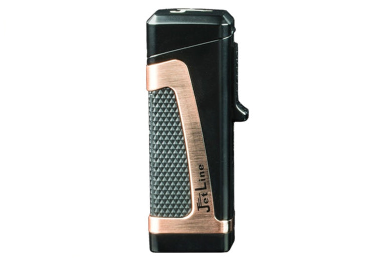 Prestige Hurricane II Triple-Flame Torch Lighter with Fold-Out Punch Cutter - Black & Copper