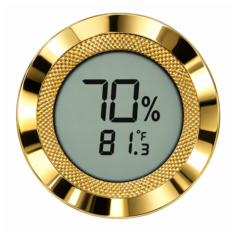Round Digital Hygrometer — Polished Gold