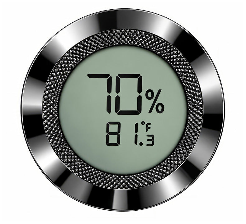 Round Digital Hygrometer — Polished Gun Metal
