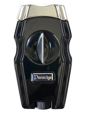 Prestige Gladiator V-Cut and Punch Combination Cigar Cutter - Jet Black Gloss