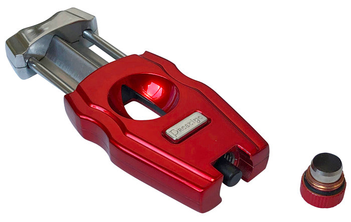 Prestige Gladiator V-Cut and Punch Combination Cigar Cutter - Candy Apple Red