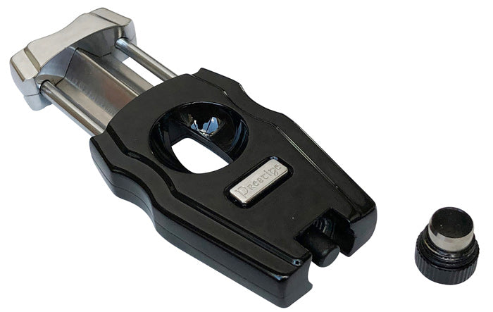Prestige Gladiator V-Cut and Punch Combination Cigar Cutter - Jet Black Gloss