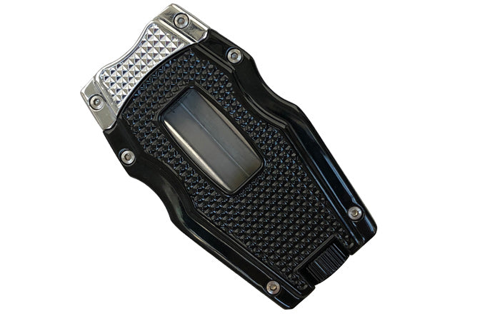 Prestige Gladiator V-Cut and Punch Combination Cigar Cutter - Jet Black Gloss