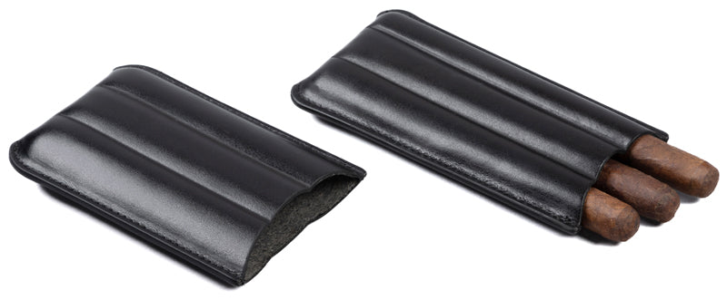 Prestige 3 Cigar Classic Leather Sleeve Case