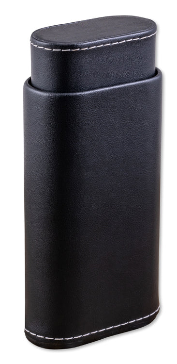 Prestige 3 Cigar Leather Case with Contrast Stitching