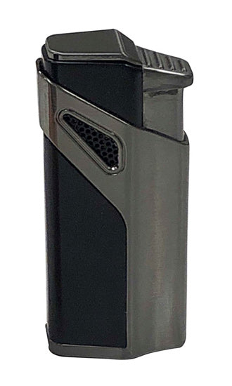 Matrix angled triple-flame torch lighter with punch cutter