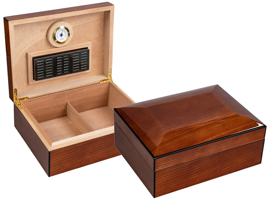 Napoli walnut burl cigar humidor