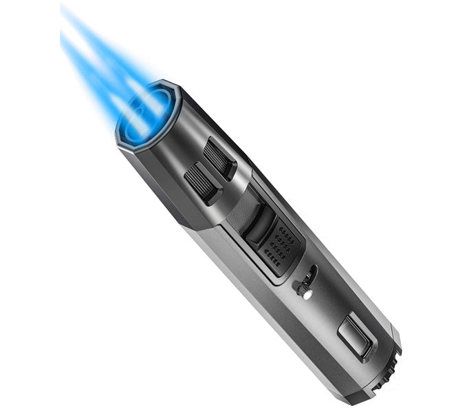 Prestige Partizan Spear Style Dual Flame Torch Lighter - Gun Metal