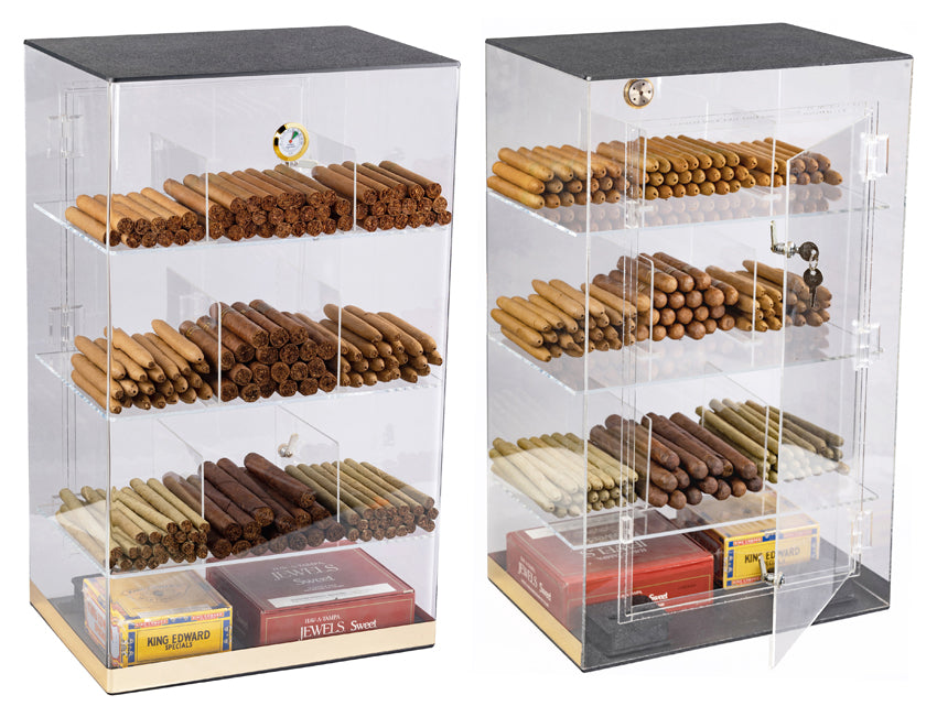 Prestige Roosevelt 250 Cigar Acrylic Countertop Display Humidor - Full Acrylic