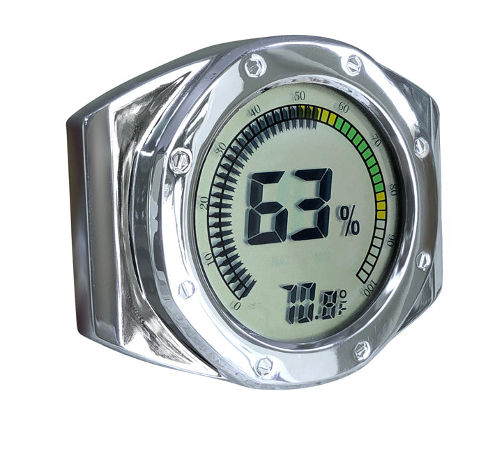 Prestige Watch Style Digital Cigar Hygrometer - Silver