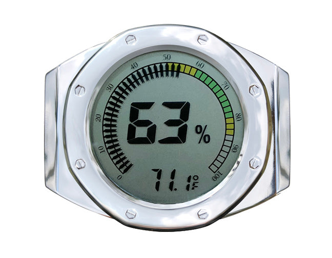 Prestige Watch Style Digital Cigar Hygrometer - Silver