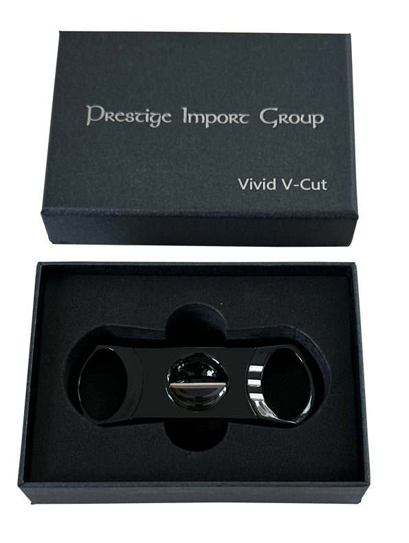 Prestige Vivid Metal Body V-Cut Cigar Cutter with Cigar Rest