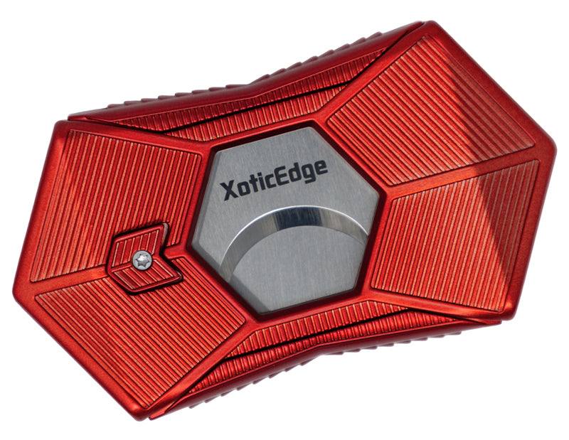 XoticEdge Xpanse Box Wing Dual Blade Guillotine Cigar Cutter - Red