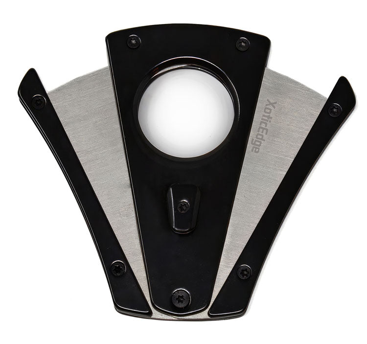 XoticEdge XhaleX Anodized Aluminum Dual Wing Blade Cigar Cutter - Black